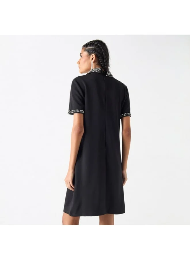 2Xtremz 2Xtremz Embellished A-Line Midi T-shirt Dress