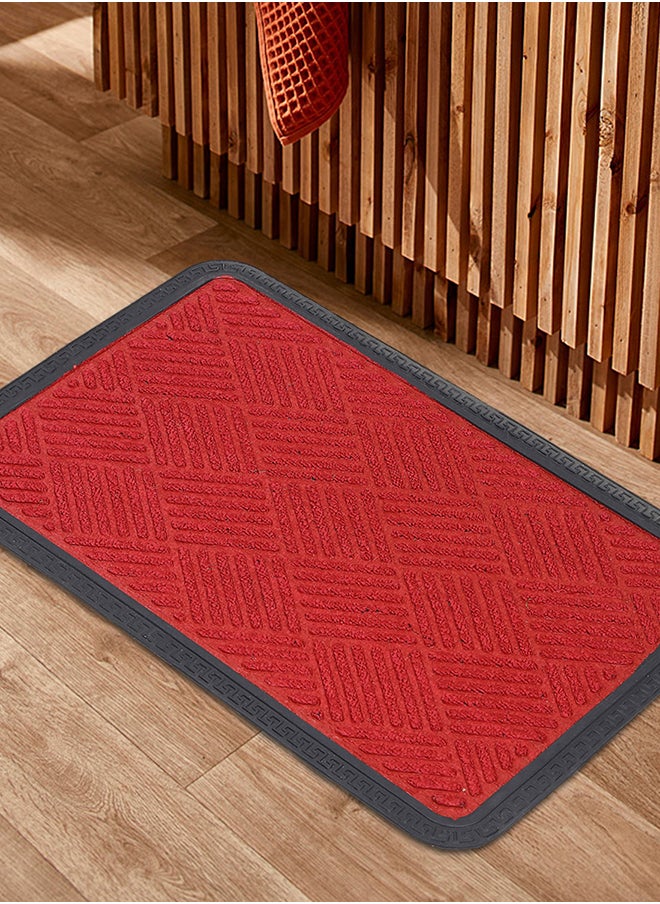 Status Contract Anti Slip Front Door Mat | Living Room Rug for Entrance Doors | Rubber Floor Mats for Home | Essential Small Rugs (Red), 38 X 58 Cm  - Image 1