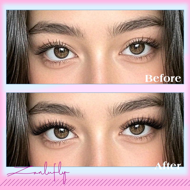 zanlufly Self Adhesive Eyelashes Natural Self Adhesive Lash Clusters Wispy Press on Lashes 10-12MM Pre-glued Eyelash Clusters 120pcs C-curly No Glue Lashes DIY Individual Lashes by ZANLUFLY - Image 5