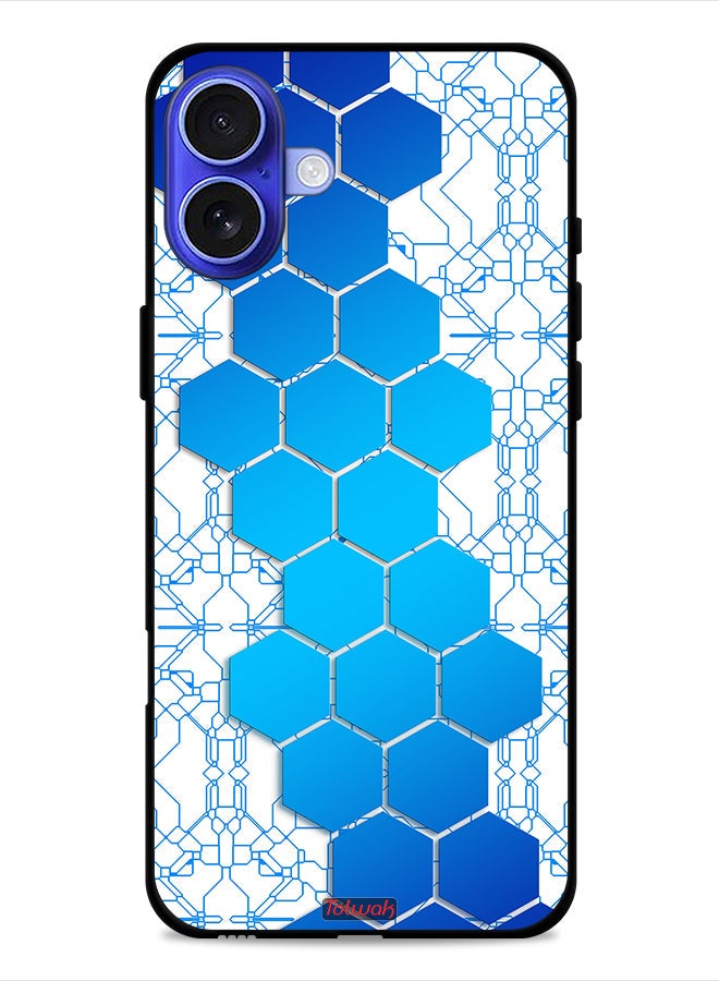 Tolwak Apple iPhone 16 Plus Protective Case Cover Honeycomb Hexagon Icon Networks - Image 1