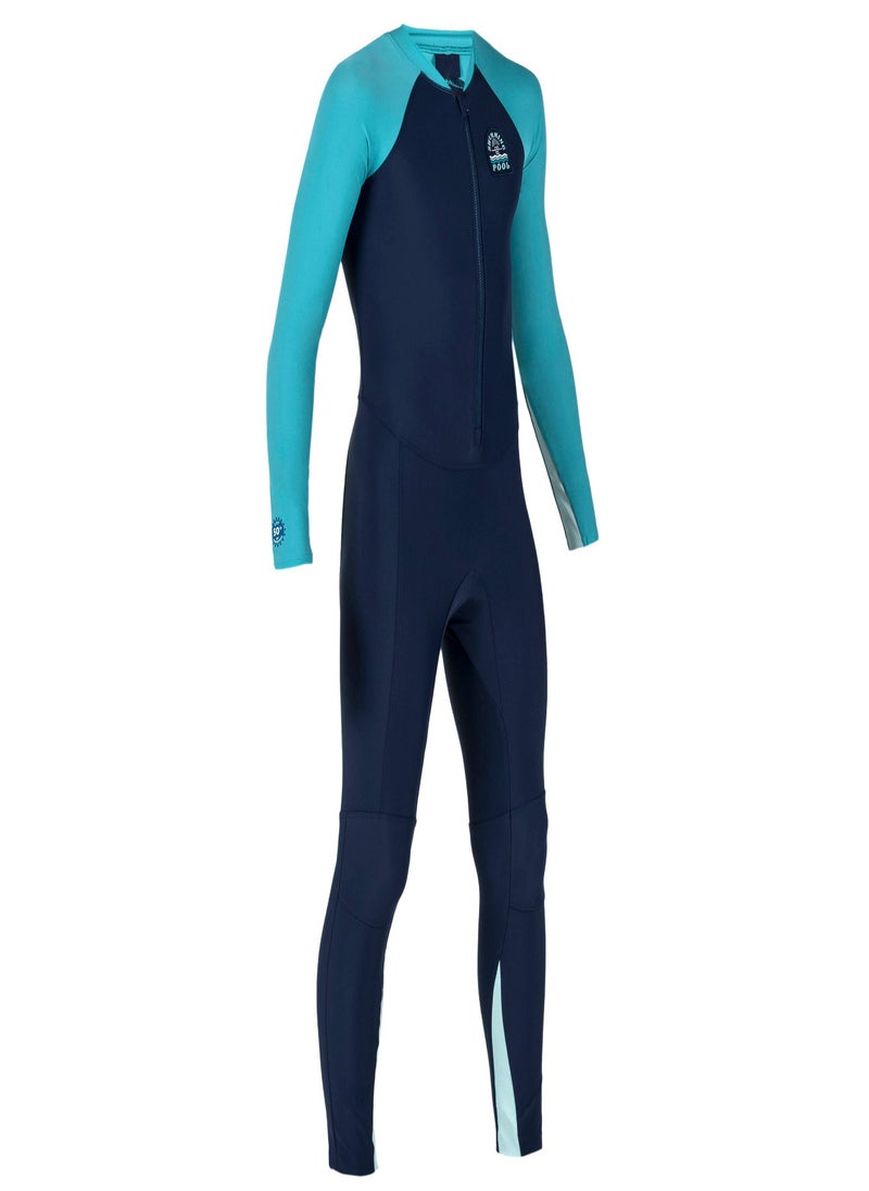NABAIJI NABAIJI by DECATHLON, Boy's Swimsuit 100 Long Sleeves & Long Legs Sun Protection & Quick-Dry Blue UV  - Image 4