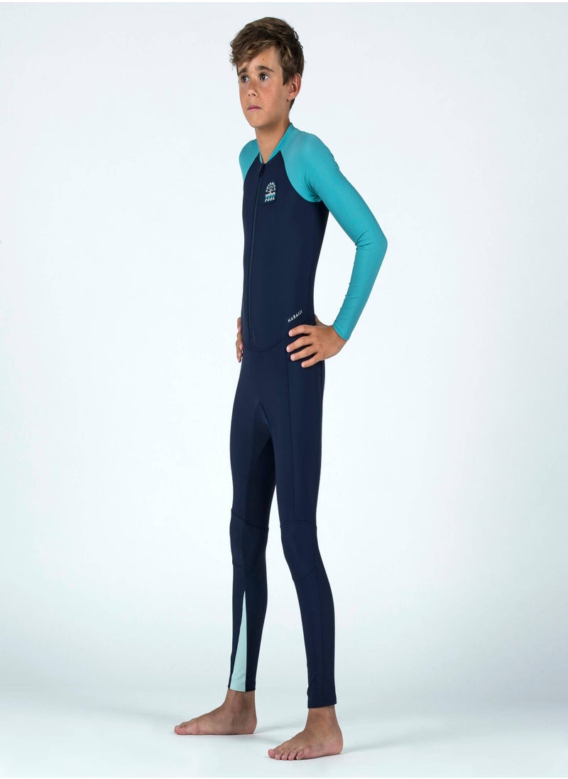NABAIJI NABAIJI by DECATHLON, Boy's Swimsuit 100 Long Sleeves & Long Legs Sun Protection & Quick-Dry Blue UV  - Image 3