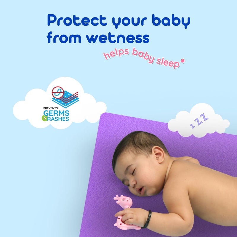 Bumtum Baby Dry Sheet Waterproof Soft Fleece Baby Bed Protector Anti Bacterial Odour Free Extra Absorbant Reuseable Washable Aqua Blue Large Size 100 140cm Pack of 3 - Image 3