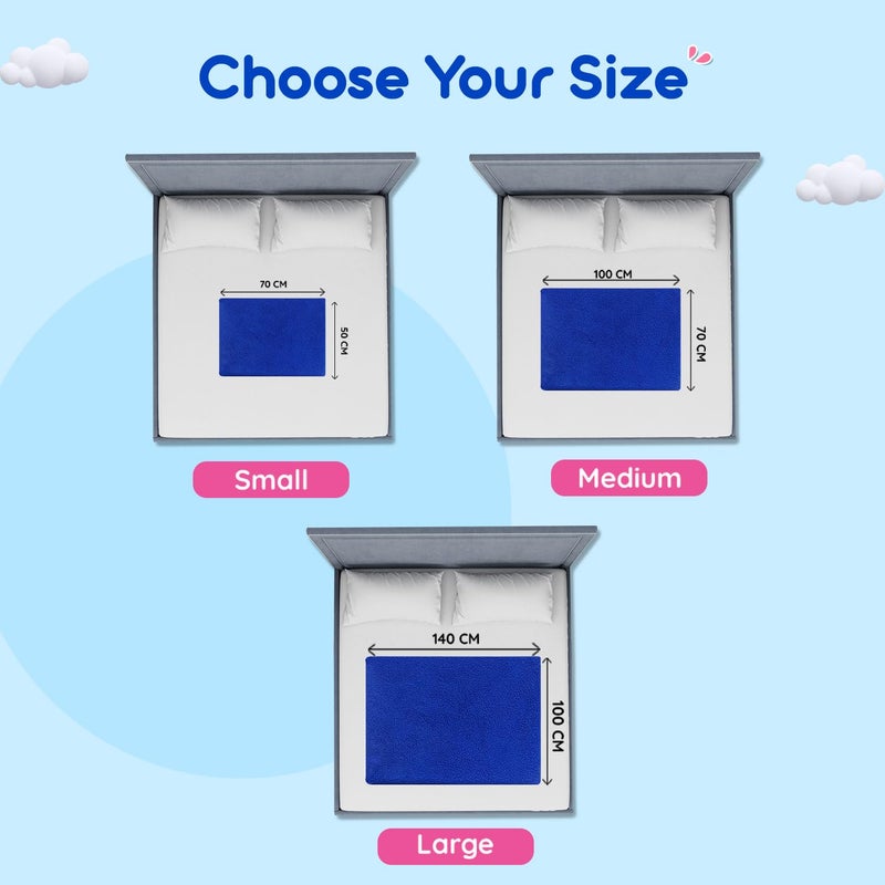 Bumtum Baby Dry Sheet Waterproof Soft Fleece Baby Bed Protector Anti Bacterial Odour Free Extra Absorbant Reuseable Washable Aqua Blue Large Size 100 140cm Pack of 3 - Image 4