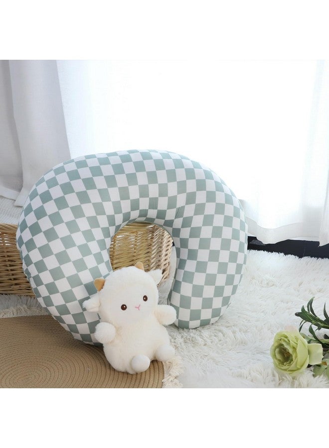 DILIMI Nursing Pillow Cover, Soft Stretchy Nursing Cover for Breastfeeding Pillow, 1 Pack Reversible Removable Slipover for Baby Boy and Girls, Green Checkered - Image 4