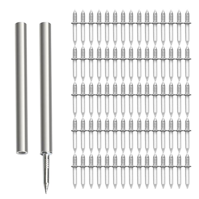 iHMeiju 200pcs DoubleHead Skirting Thread Seamless Nails with BONUS 2pcs Sleeve Tools Double Headed Nails Non Marking Double Sided Nails Invisible Security Screws for Wood Baseboards DoubleHeaded Nails