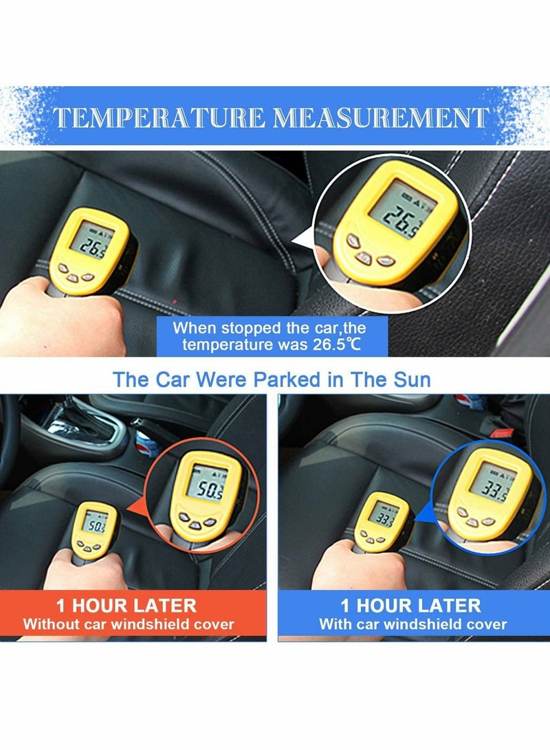 KASTWAVE غطاء شمسية السيارة لحماية الزجاج الأمامي 3 مغناطيس حماية من الأشعة فوق البنفسجية للصيف والشتاء ضد الثلج والجليد والصقيع والغبار والشمس قابل للطي والإزالة 193 * 126 سم لمعظم السيارات والشاحنات - Image 4