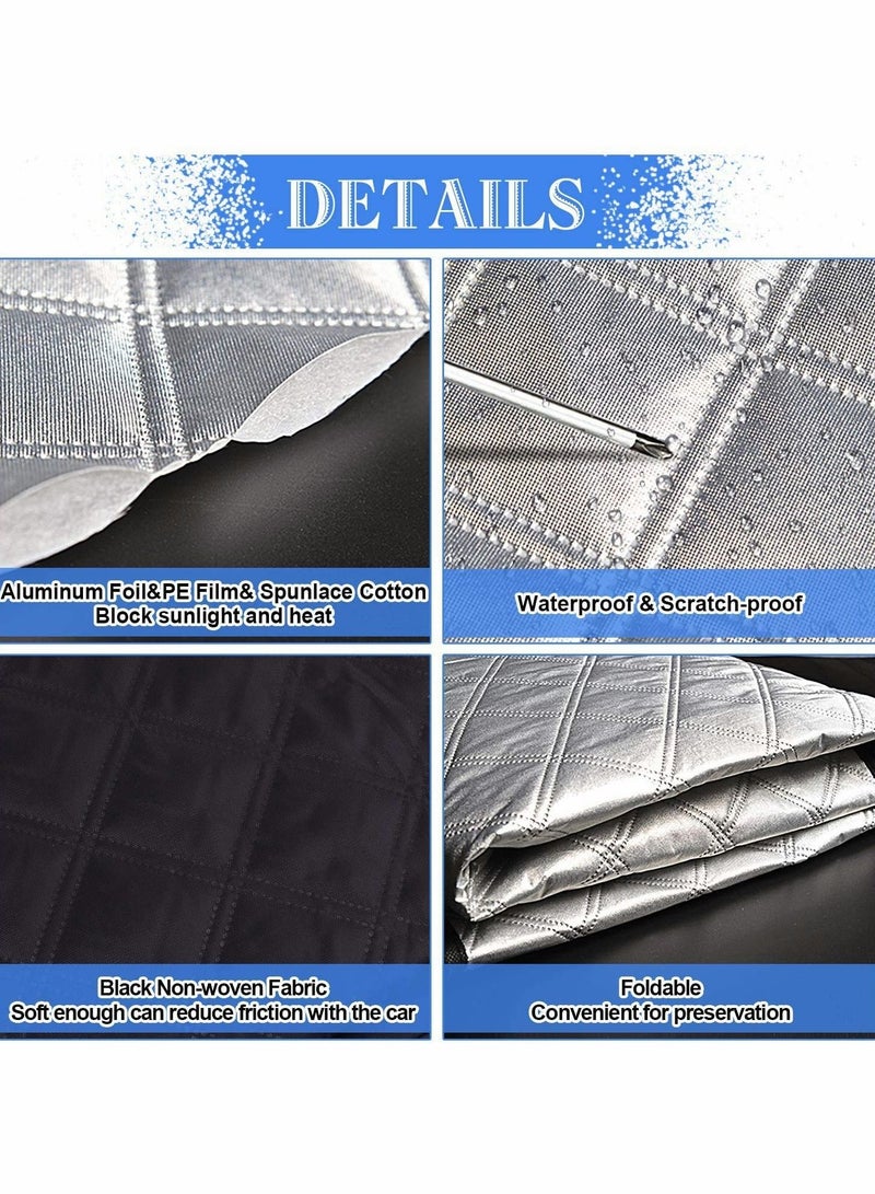 KASTWAVE غطاء شمسية السيارة لحماية الزجاج الأمامي 3 مغناطيس حماية من الأشعة فوق البنفسجية للصيف والشتاء ضد الثلج والجليد والصقيع والغبار والشمس قابل للطي والإزالة 193 * 126 سم لمعظم السيارات والشاحنات - Image 2