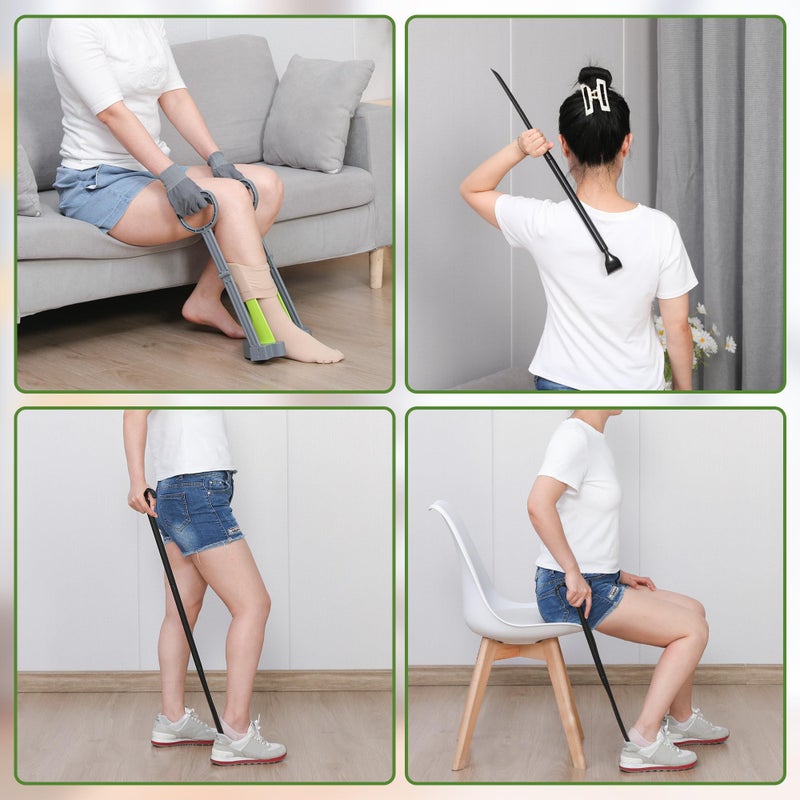 JFMkaer Compression Sock Aid Device - Sock Aids for Compression Stocking - Helper Device for Putting on Hosiery -with Replaceable Dressing Stick - Image 5