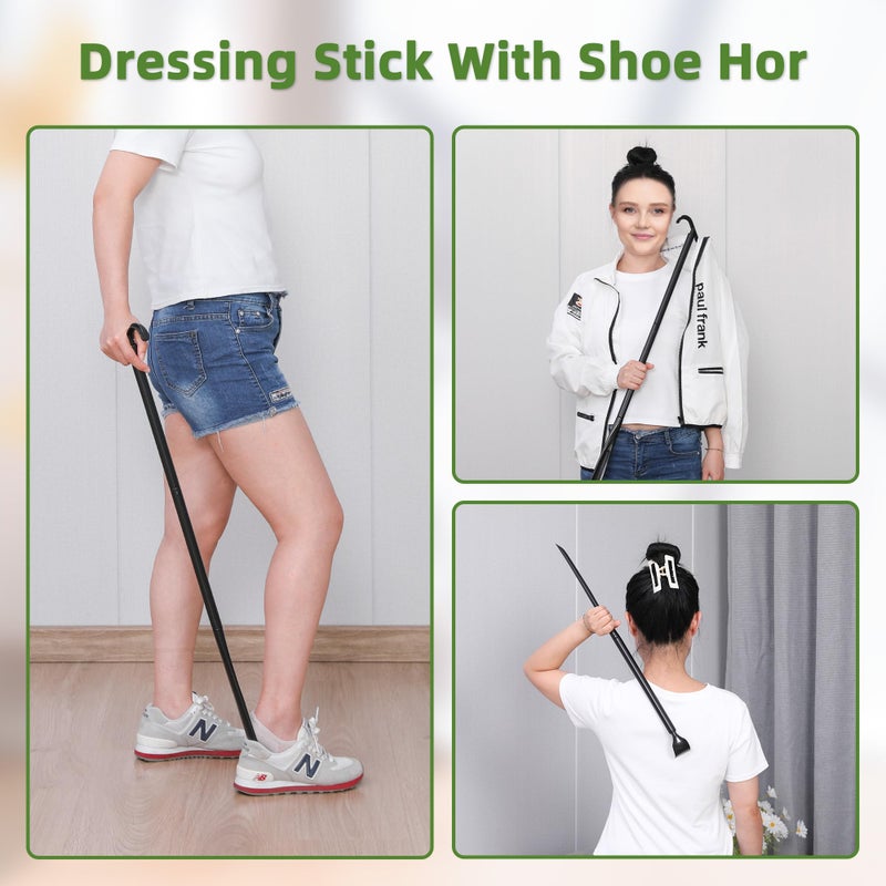 JFMkaer Compression Sock Aid Device - Sock Aids for Compression Stocking - Helper Device for Putting on Hosiery -with Replaceable Dressing Stick - Image 4