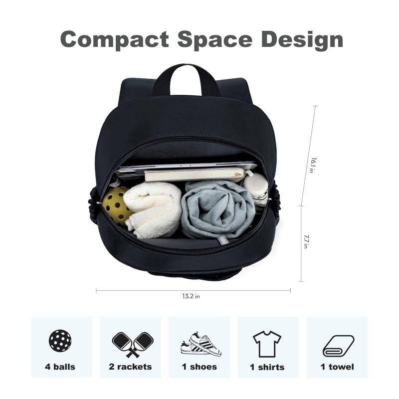 KAVIGOR Pickleball Bag, Quilted Pickleball Backpack with Shoe Compartment & Waterproof Pocket, Pickle Ball Paddle Bag Fits 2 to 4 Paddles for Women and Men - Image 2