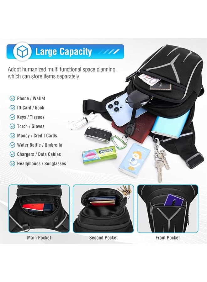 KASTWAVE Motorcycle Drop Leg Bag Tactical Drop Leg Pouch Bag Thigh Bag Pack Military Waist Bag Pack Outdoor Motorcycle Drop Leg Bag for Hiking Climbing Cycling - Image 5