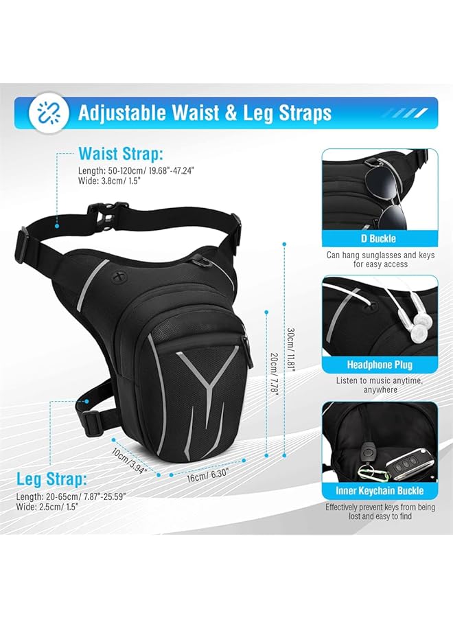 KASTWAVE Motorcycle Drop Leg Bag Tactical Drop Leg Pouch Bag Thigh Bag Pack Military Waist Bag Pack Outdoor Motorcycle Drop Leg Bag for Hiking Climbing Cycling - Image 3
