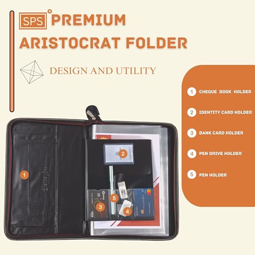 SPS PU Leather 24-Pocket A4 File Organizer – Professional Document Holder for Certificates, Legal Documents, Home, Office, School Use (Tan) - Image 2