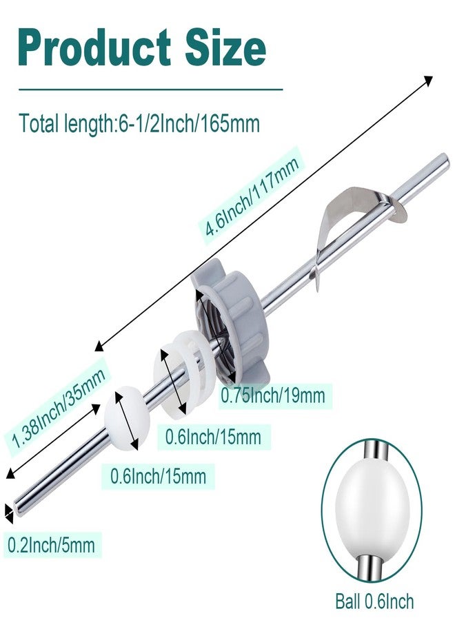 FullMayPro Lavatory Pop-Up Center Piece Assembly,Pop-Up Drain Repair Kit,Fits Most Popular Brands，Replacement for PS2673,PS469 and PSB327,Replacement Bathroom Sink Pivot Rod,15MM Ball, Chrome（1PC） - Image 2