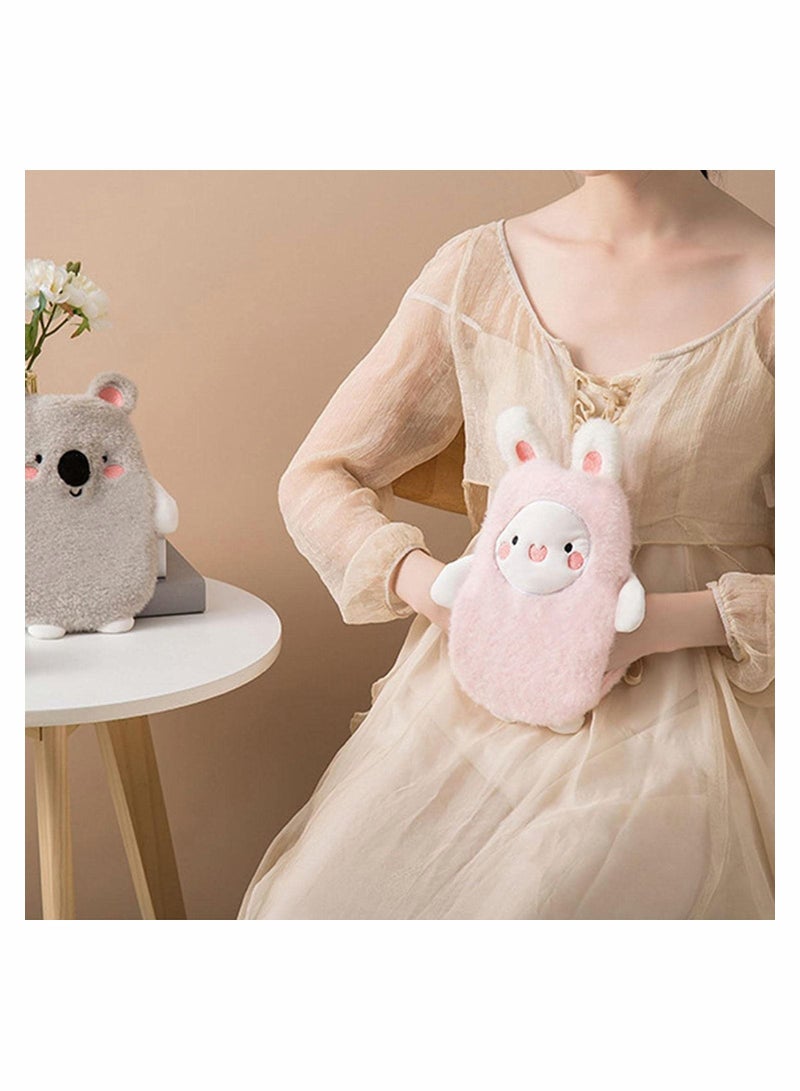 Generic Hand Warmer Pouch Water Filling Hand Warmer with Soft Plush Cover and Hands in Pouch Leakproof PVC Hot Water Sack for Menstrual Cramps Hands Neck Shoulder - Image 2