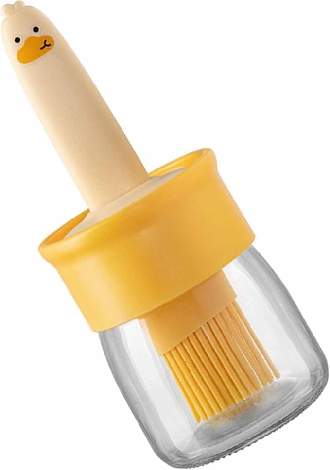 ASHGUJ ASHGUJ Plastic Oil Dispenser Bottle with Silicone Brush 200ml Cute Duck Design for Kitchen Baking BBQ Pancake Cooking 