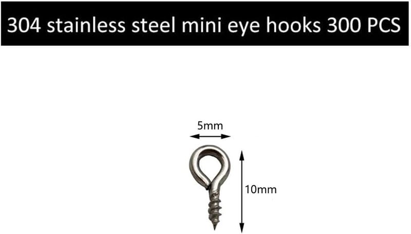 IDEALSV (304) Stainless Steel Small Screw Eye Pins Jewelry Making 5mm x 10mm Eyelet Hooks Screws Ring 300 Pcs Mini Screw Hooks - Image 3