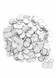 Y&D 100Pcs Metal Rim Key Tags, Blank Round Rimmed Tag Paper Tags with Split Rings,Small Coded Chain Keyring Set for Luggage,Pets,Kids Backpack,White  - Image 1