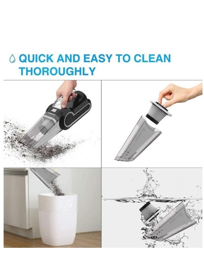 REBENUO - 4-in-1 Car Vacuum Cleaner Handheld Vacuums Multifunction Car Vacuums Cleaner with Searchlight Tire Pressure Gauge and Car Inflator 120W DC 12V Up to 6500Pa Powerful Suction for Wet and Dry - Image 1