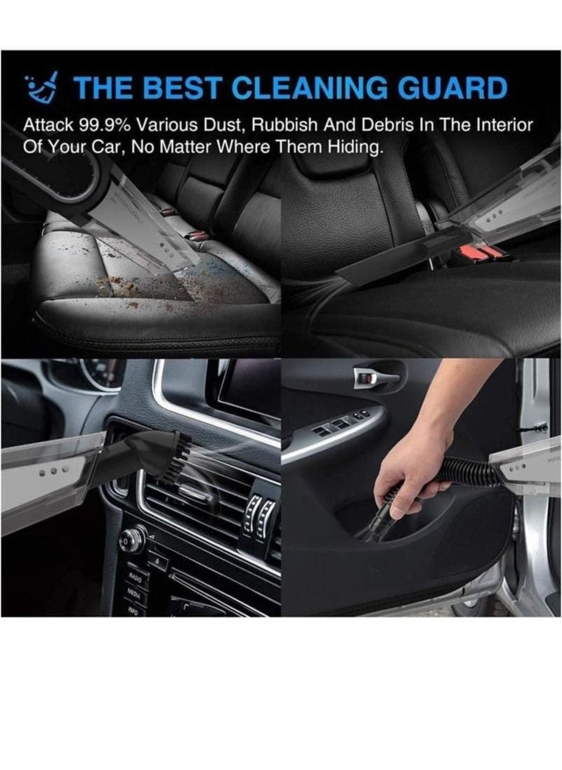 REBENUO - 4-in-1 Car Vacuum Cleaner Handheld Vacuums Multifunction Car Vacuums Cleaner with Searchlight Tire Pressure Gauge and Car Inflator 120W DC 12V Up to 6500Pa Powerful Suction for Wet and Dry - Image 1