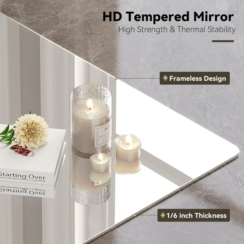 Brightify Frameless Mirror, 24x48 Inch Bathroom Mirrors for Over Sink, Large Tempered Glass Square Wall Mirror, Frameless Vanity Mirror for Gym, Yoga, Living Room, Bedroom, Entryway - Image 4