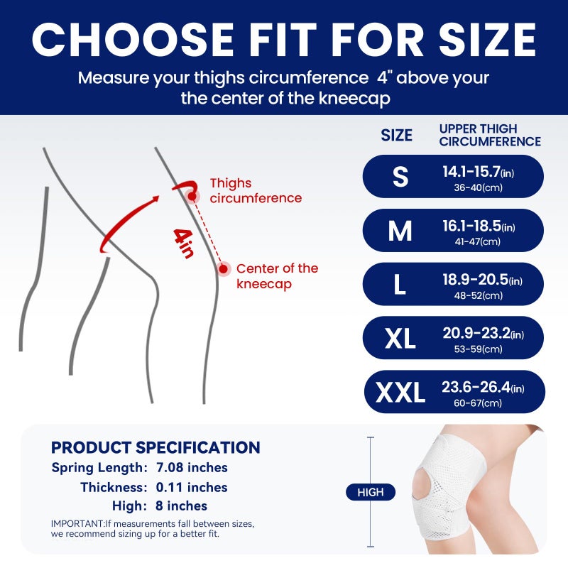 JOMVD Knee Brace for Meniscus Tear, Knee Pain,ACL, Adjustable Breathable Knee Support with Side Stabilizers for Knee Pain Arthritis Recovery Joint Support, Women and Men,Medium - Image 5
