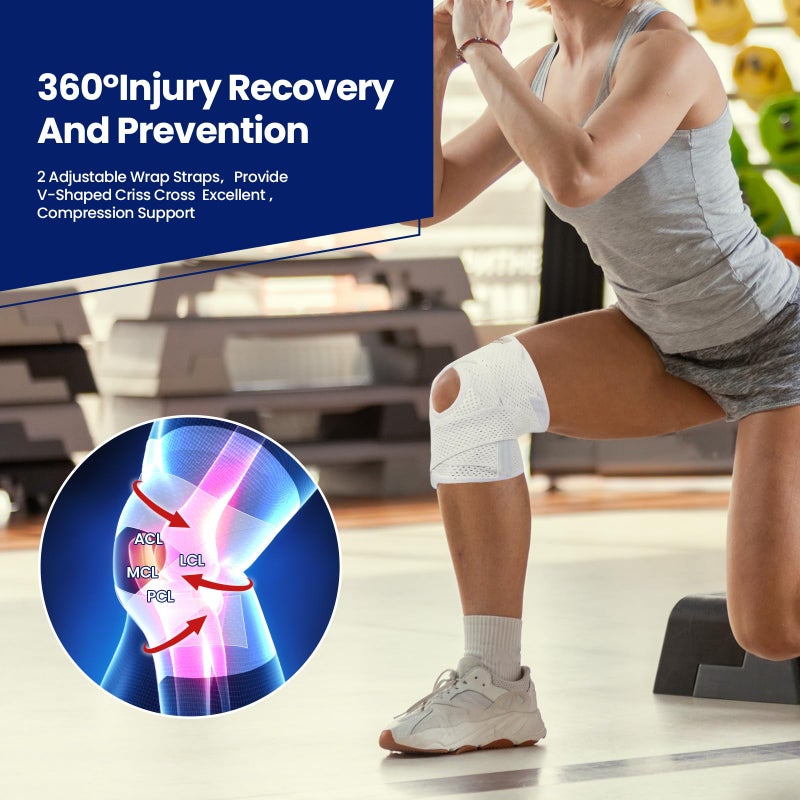 JOMVD Knee Brace for Meniscus Tear, Knee Pain,ACL, Adjustable Breathable Knee Support with Side Stabilizers for Knee Pain Arthritis Recovery Joint Support, Women and Men,Medium - Image 4