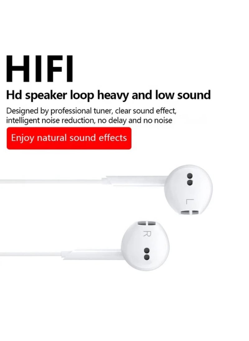 traditious Earphones with Type C Connector – Wired In Ear USB C Earphones with Microphone And Volume Control, Compatible with iPhone 16/15 Pro Max, iPad Pro/Air, Samsung And More – White  - Image 2