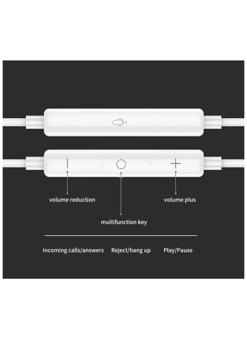 traditious Earphones with Type C Connector – Wired In Ear USB C Earphones with Microphone And Volume Control, Compatible with iPhone 16/15 Pro Max, iPad Pro/Air, Samsung And More – White  - Image 4