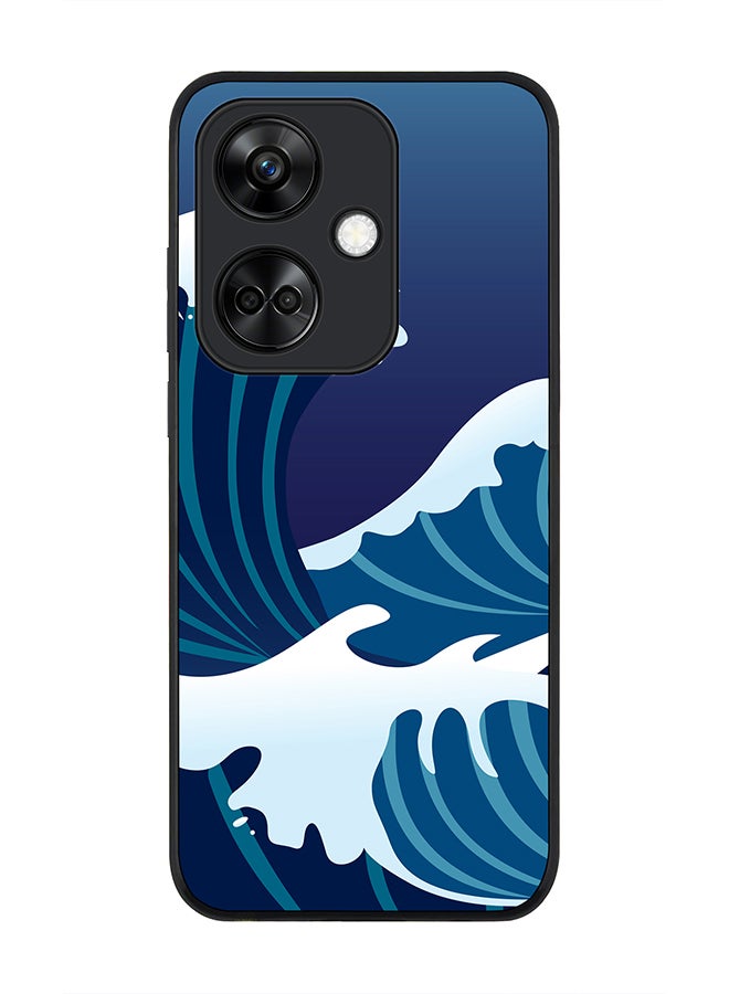 Stylizedd Rugged Black Edge case for OnePlus Nord CE3 Custom Slim fit Flexible Anti Drop Thin Phone Case Cover - Japanese Sea - Image 1