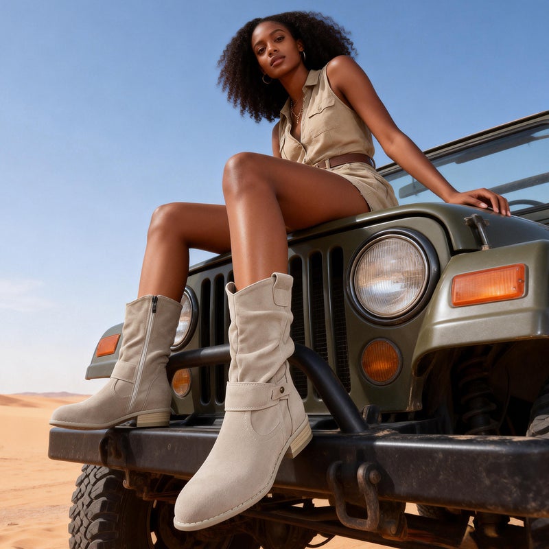 Spring Festival Non-Stop Sales 2025 Autumn/Winter -Selling Low-Heeled Western Boots Size 40-43 Low-Cut Women'S Boots - Image 2
