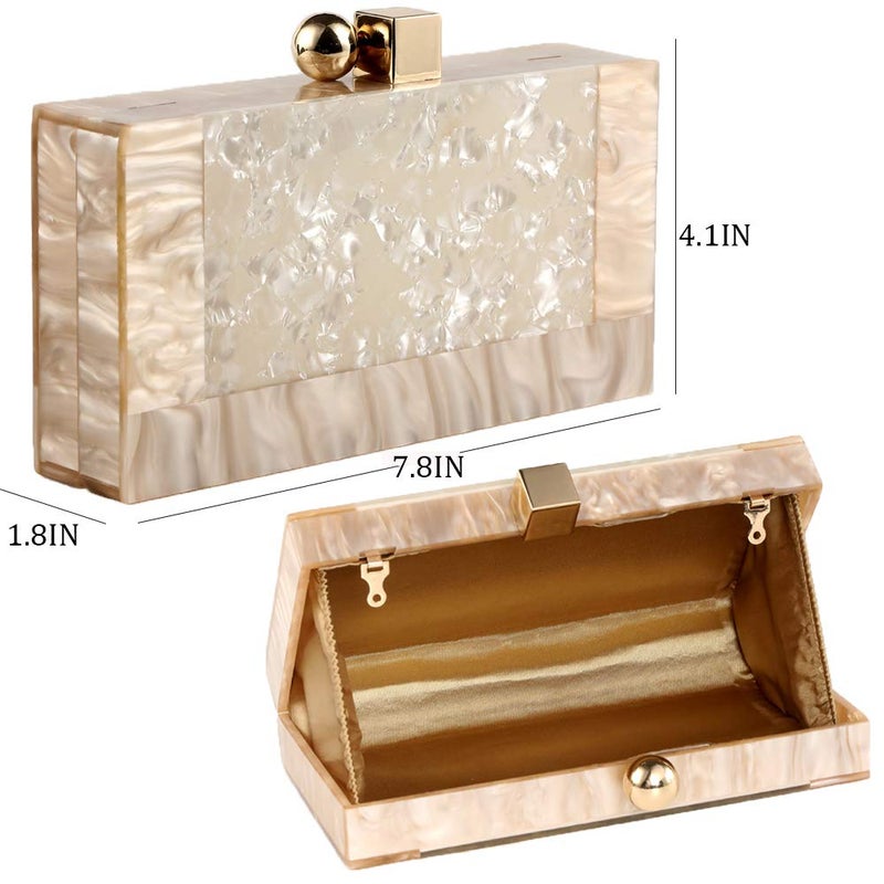 Menurra Women Acrylic Evening Clutch bag Glitter Marble Purse Handbag for Wedding Cocktail Party Prom - Image 3