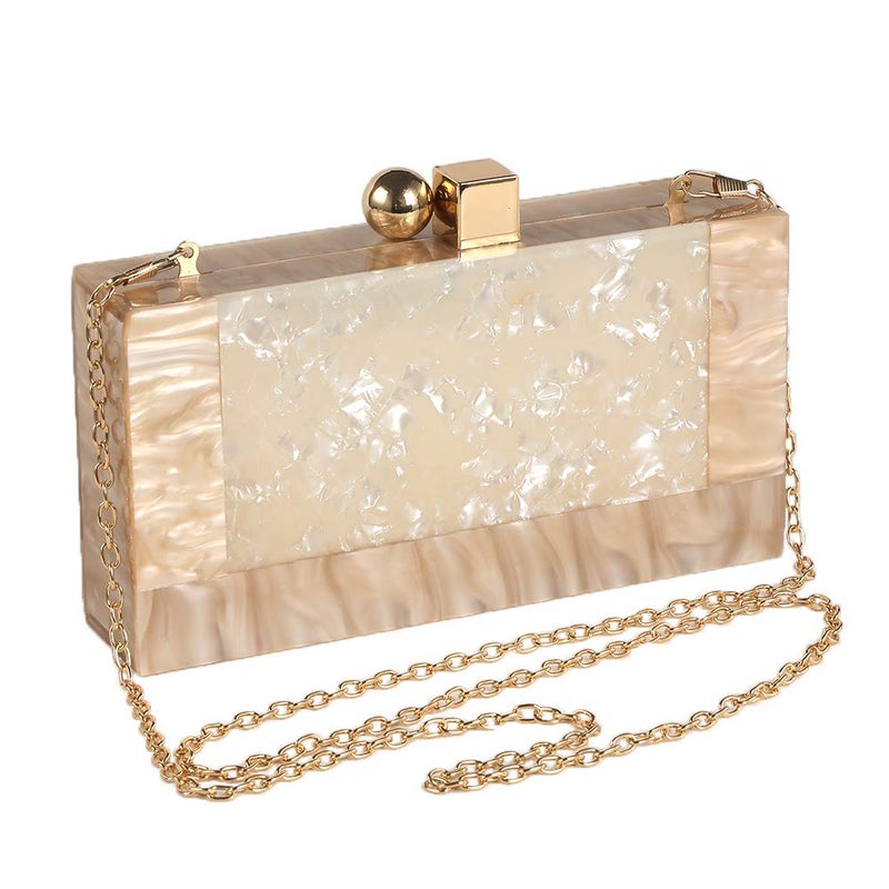 Menurra Women Acrylic Evening Clutch bag Glitter Marble Purse Handbag for Wedding Cocktail Party Prom - Image 1