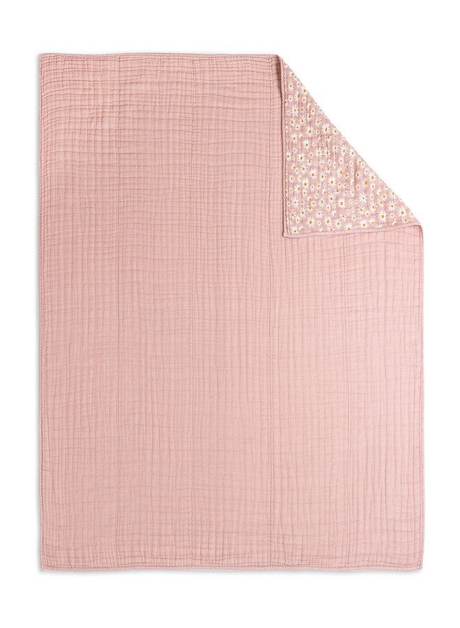 babyletto 100% Organic Cotton Quilt, GOTS-Certified, 3-Layers of Ultra-Soft and Breathable Muslin - Daisy - Image 3