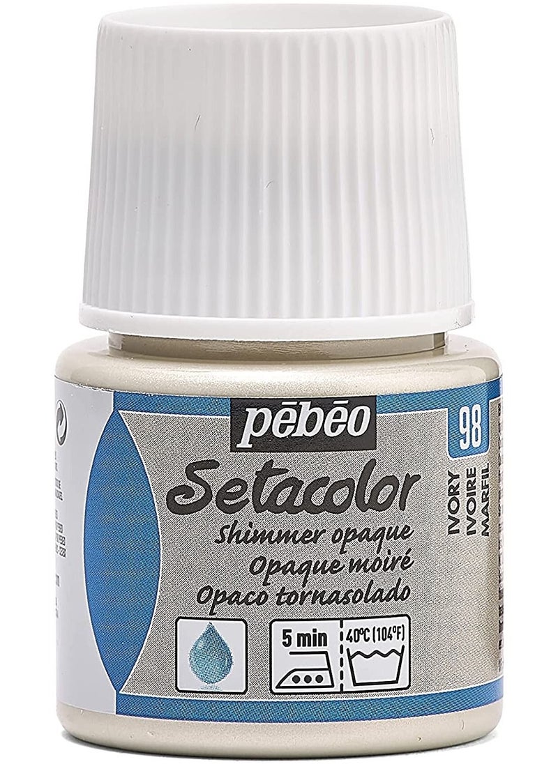 Pebeo - Pebeo Setacolor Opaque Fabric Paint 45 ml Shimmer Ivory - Image 1