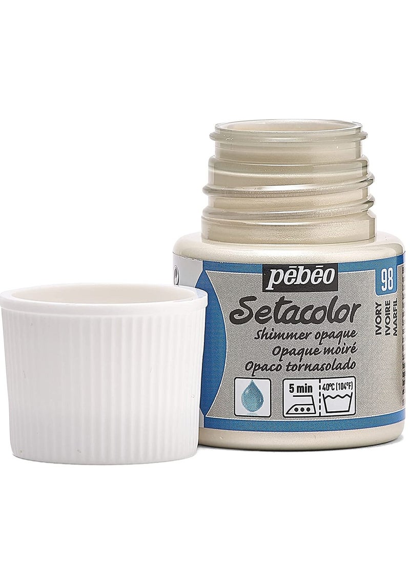 Pebeo - Pebeo Setacolor Opaque Fabric Paint 45 ml Shimmer Ivory - Image 1