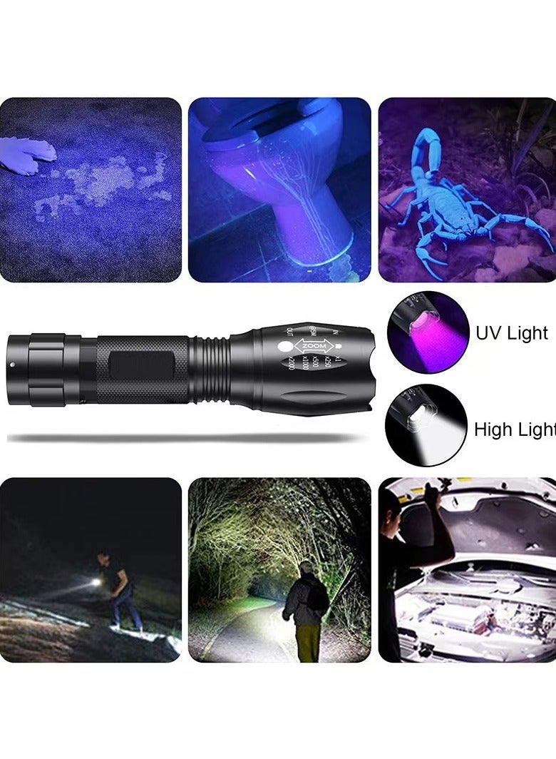 Circular aluminum dual light LED flashlight, multiple lighting modes, high performance, - Image 3