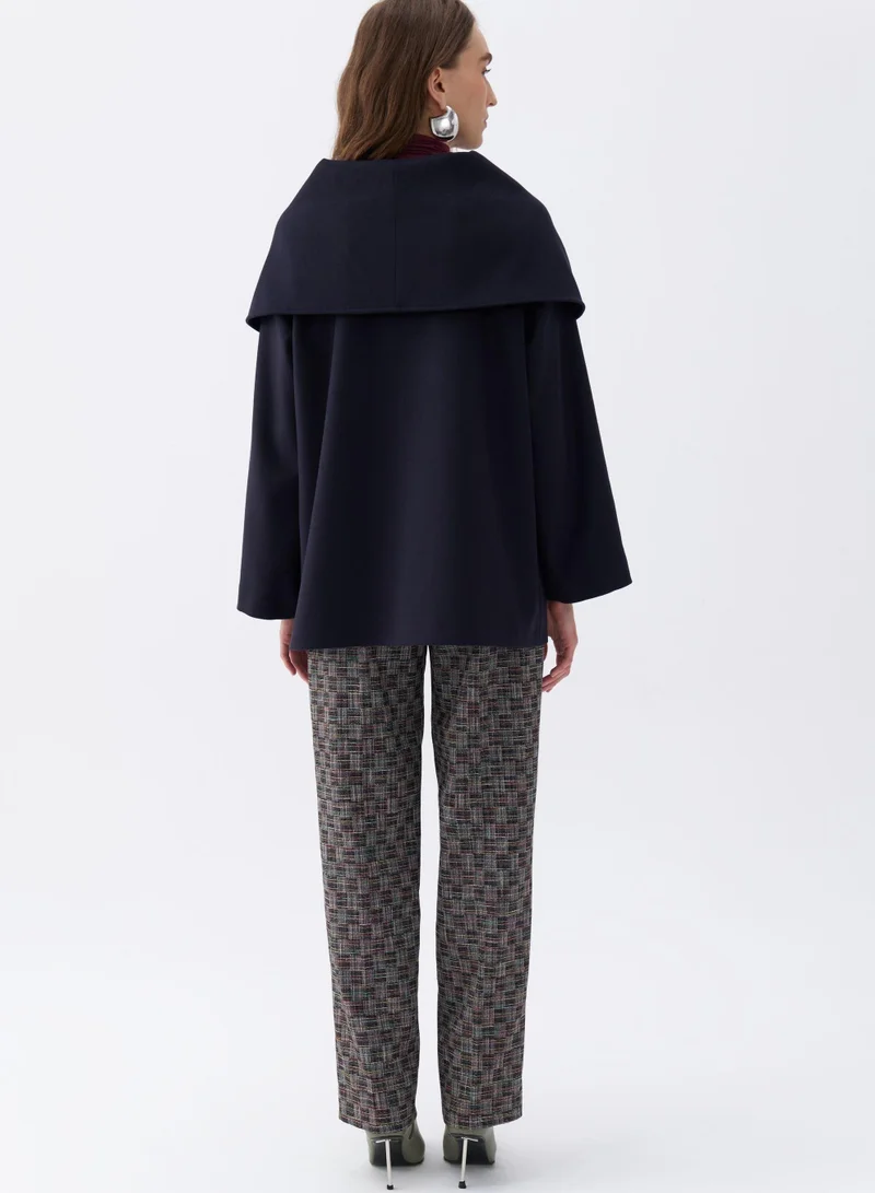 Nocturne Flowy Coat with Front Tie Detail