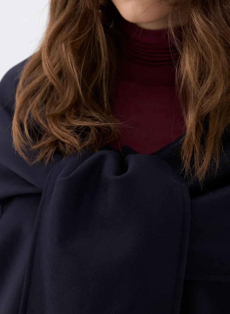 Nocturne Flowy Coat with Front Tie Detail