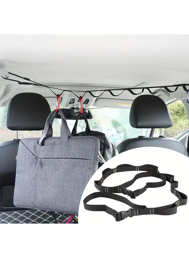 1pc Portable Car Clothesline With Hooks For Auto Travel Hanging Rod - Image 1