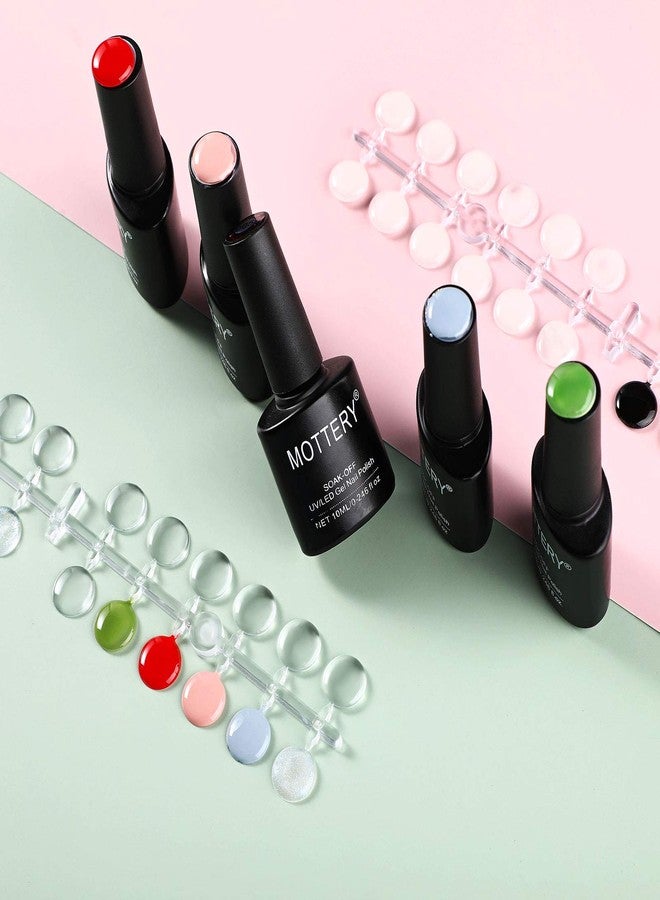 Maitys 10 Sheets False Nail Tips Color Chart 240 Pieces Flat Back Fake Display Tips Nail Art Color Display Card with 2 Sheets Adhesive Stickers for Colorful Polish, Transparent - Image 3