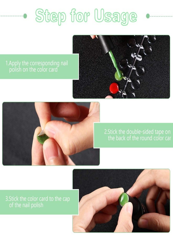 Maitys 10 Sheets False Nail Tips Color Chart 240 Pieces Flat Back Fake Display Tips Nail Art Color Display Card with 2 Sheets Adhesive Stickers for Colorful Polish, Transparent - Image 4