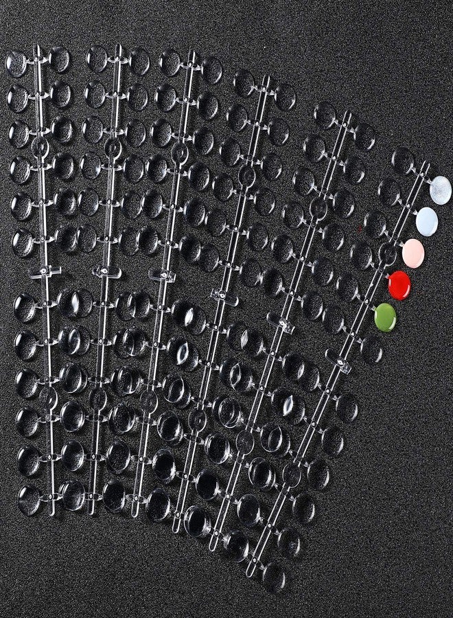 Maitys 10 Sheets False Nail Tips Color Chart 240 Pieces Flat Back Fake Display Tips Nail Art Color Display Card with 2 Sheets Adhesive Stickers for Colorful Polish, Transparent - Image 1