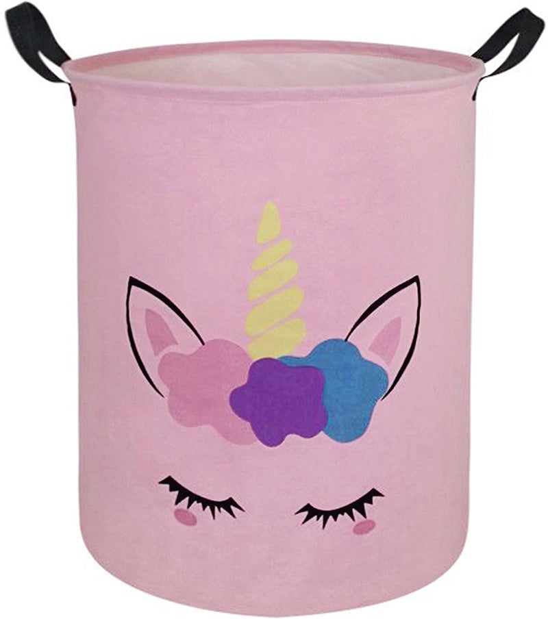 DUYIY Round Laundry Hamper Storage Basket Laundry Organizer Hamper Storage Bins Clothes and Toys Box Nursery Hamper Gift Basket For Kids with Handles