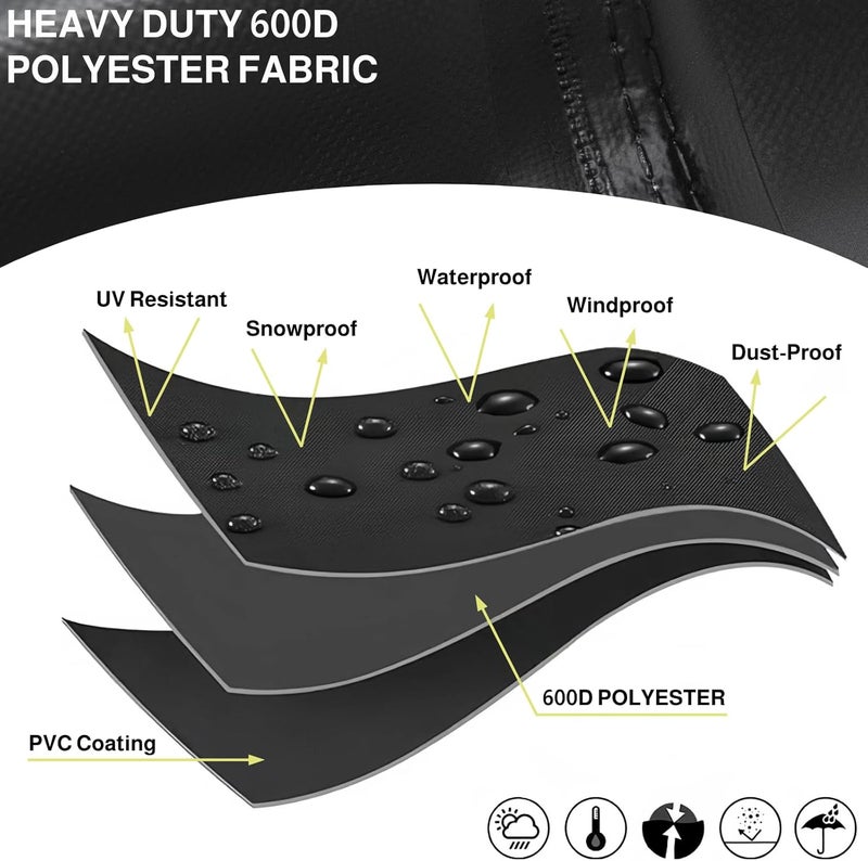 VEPKOIT Griddle Cover for Blackstone 22 inch Griddle with Hood, Heavy Duty Waterproof Gas Grill Cover Fits Blackstone Griddle, Weather Resistant Tabletop Griddle Cover Outdoor BBQ Grilling Accessories - Image 5
