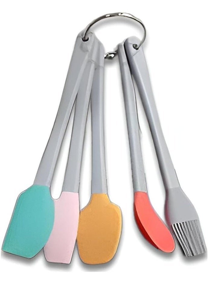 5-piece silicone kitchen utensil set with long handles - Image 1