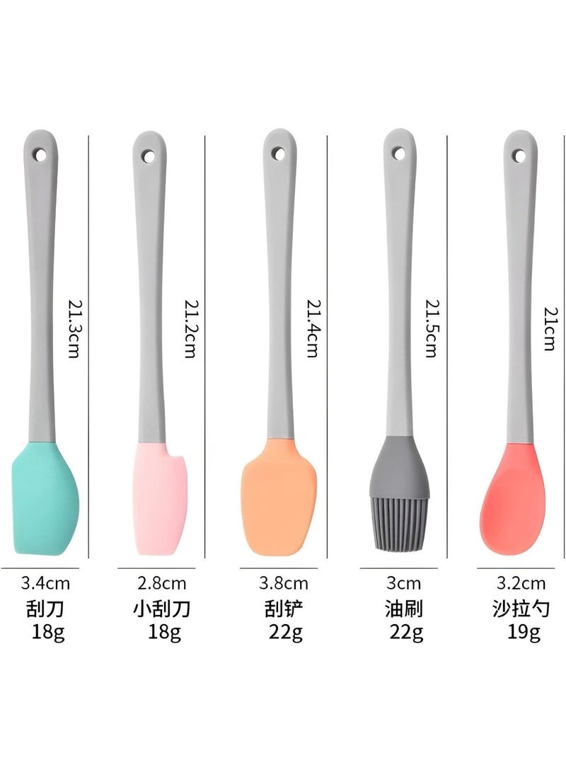 5-piece silicone kitchen utensil set with long handles - Image 2