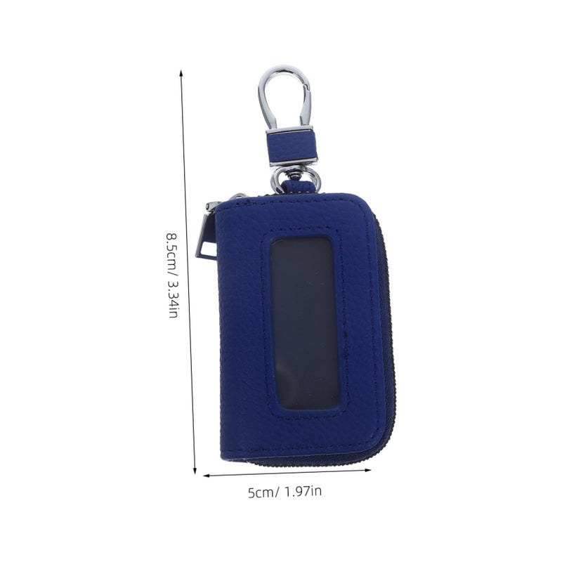 Car Key Pouch With Vintage Design Protective Sleeve For Key Fob Zippered Storage For Small Items And Coins Leather Stylish Accessory For Men And Women - Image 3