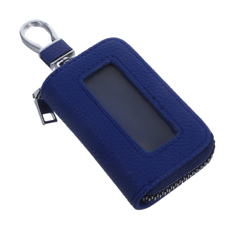 Car Key Pouch With Vintage Design Protective Sleeve For Key Fob Zippered Storage For Small Items And Coins Leather Stylish Accessory For Men And Women - Image 2